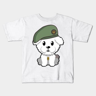 Green Beret furry dog Kids T-Shirt
